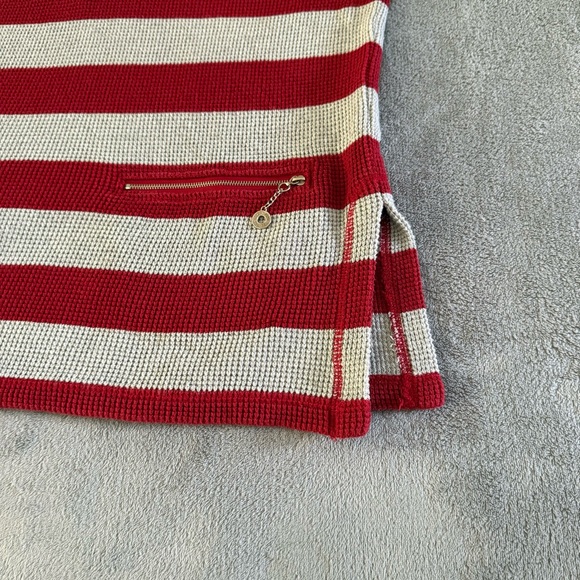 Jones New York Sport red and white striped quarter-zip sweater. - Picture 9 of 11